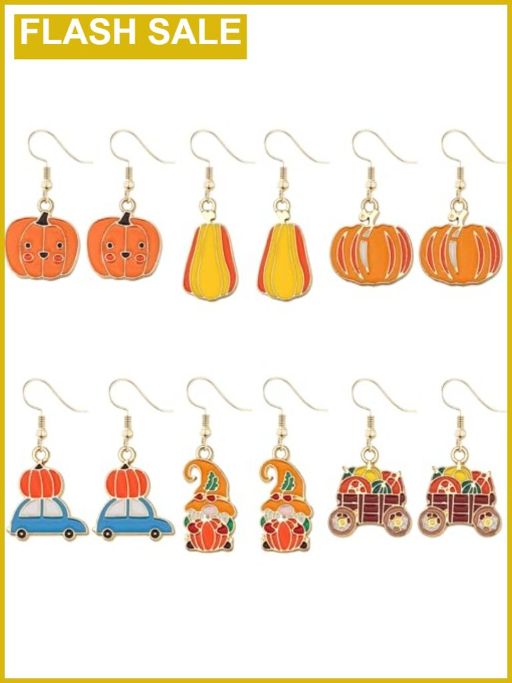 Thanksgiving Dangle Earrings Alloy Set Fall Turkey Pumpkin Leaf Jewelry for